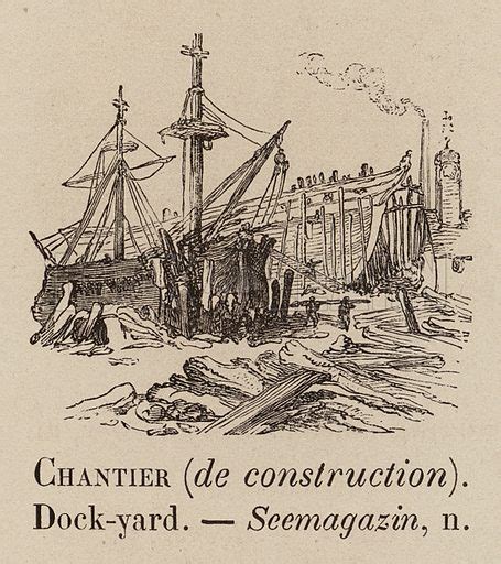 Le Vocabulaire Illustre Chantier De Construction Stock Image