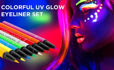 Amazon ANYI 8 Colors UV Glow Neon Eyeliner Set Matte Colorful