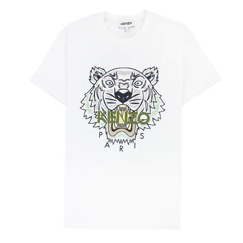 Kenzo Icon Tiger T Shirt Whitegreen Onu
