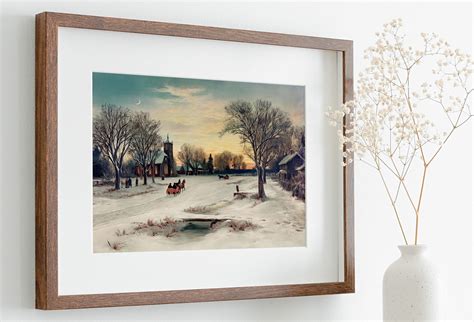 Vintage Christmas Eve Painting Art Print Antique Holiday Etsy