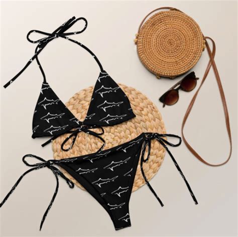 Shark Print Recycled String Bikini Shark Bikini Beach Etsy