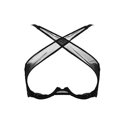 Freebily Reggiseno Aperto Donna Sexy Hot Bra Brasiliana Prospettiva Lingerie In Pizzo Spalline