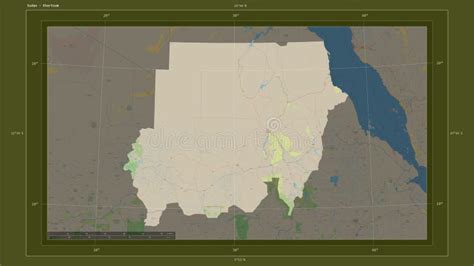 Sudan Highlighted Composition Topo Standard Stock Illustration