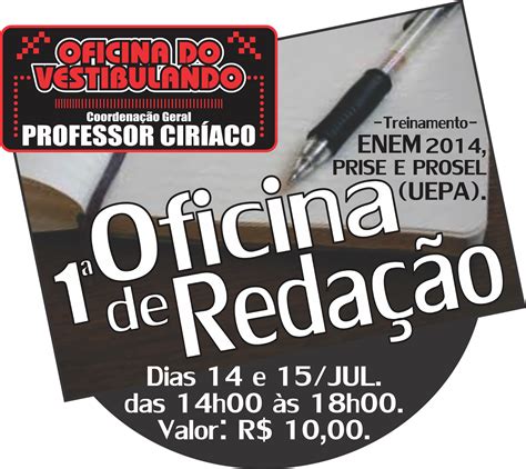 Oficina Do Vestibulando Oficina De Reda O Dias Seg E Ter