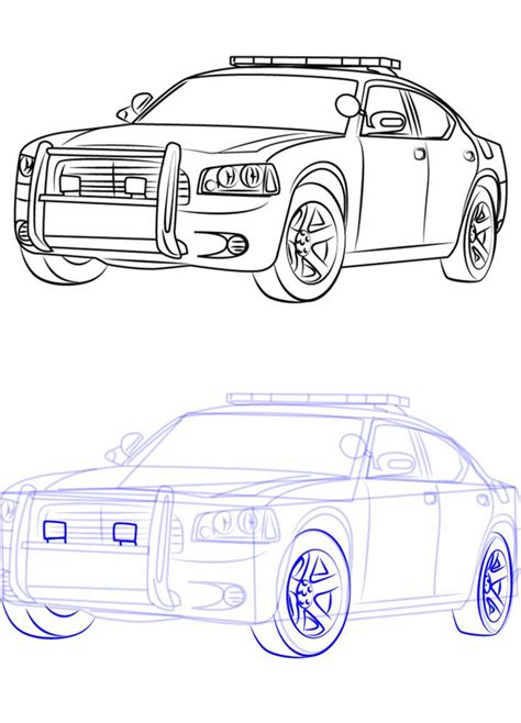 25 Easy Police Car Drawing Ideas - Draw a Police Car