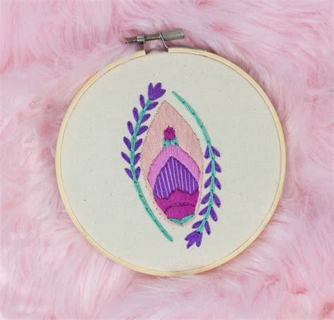Yoni Art Vagina Embroidery Hoop Vagina Ornament Vulva Etsy