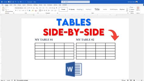 How To Put Tables Side By Side In Word Two Tables Side By Side In