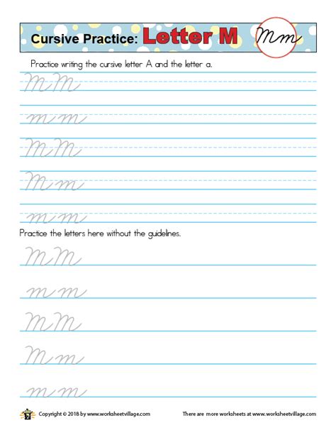 Practice Writing the Letter M – Worksheet Village