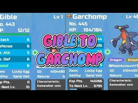 HOW FAST CAN I EVOLVE GIBLE TO GARCHOMP IN POKÉMON BRICK BRONZE link