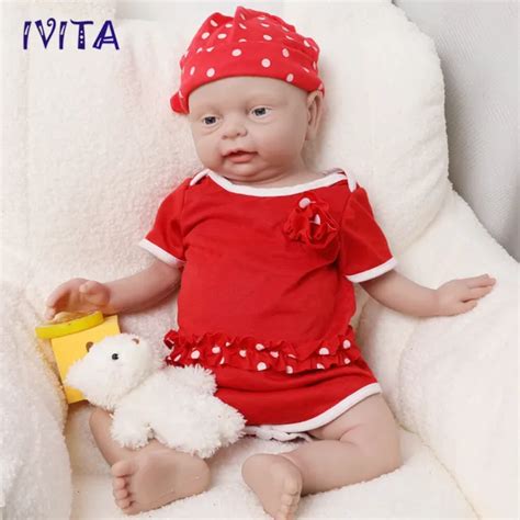 IVITA 18FULL BODY Silicone Real Touch Infant Girl Lifelike Reborn Baby