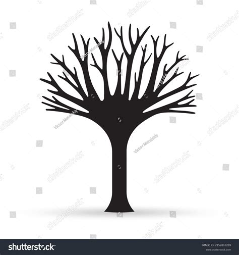 Tree Icon Naked Branches Black Silhouette Stock Illustration Shutterstock