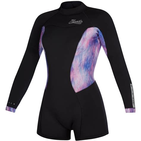 Mystic Womens Diva 22mm B Zip Longarm Shorty Wetsuit 2023 Blackpurple 200072