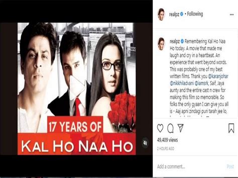 Kal Ho Na Ho Completes 17 Years Preity Zinta Reminisces Memories Of Film