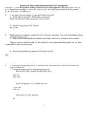 SimpleandSexlinkedCOLLAB Docx Simple And Sex Linked Mendelian Inheritance Assignment