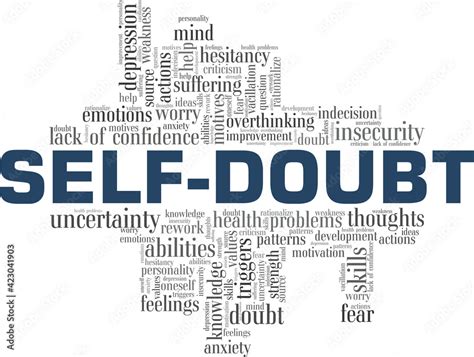 Self Doubt Vector Illustration Word Cloud Isolated On A White