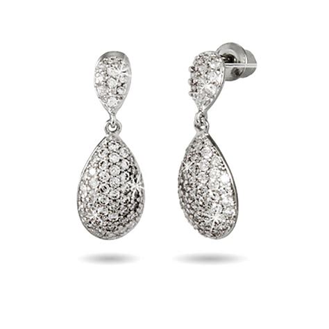 Sparkling Pave Cz Teardrop Earrings Eve S Addiction