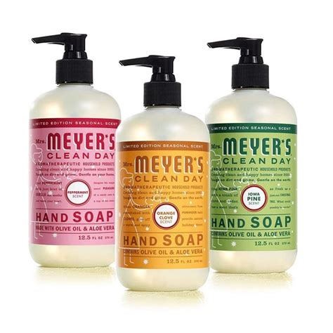 Mrs Meyer S Clean Day Holiday Hand Soap Bundle Peppermint Iowa Pine