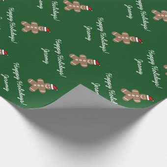 Christmas Santa Gingerbread Man Wrapping Paper Zazzle