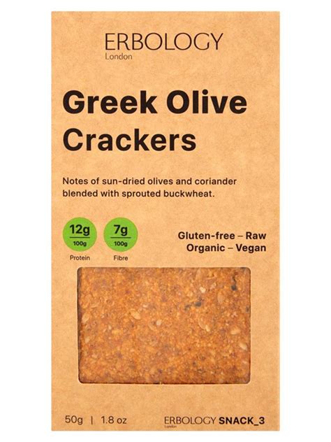 Greek Olive Crackers Organic 50g Erbology Healthy Supplies