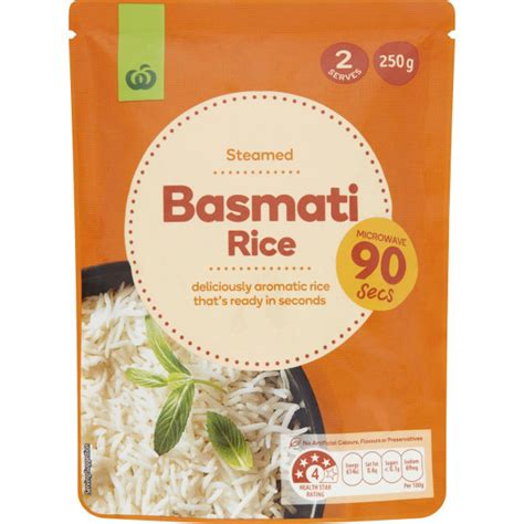 Woolworths Select Microwave Basmati Rice 250g Bunch