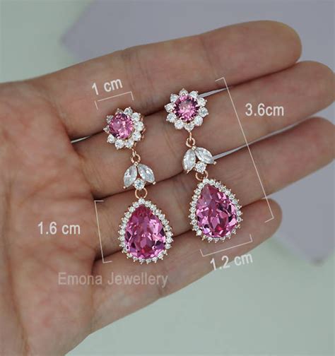 Bridesmaid Jewelry Set Hot Pink Bridal Jewelry Sets Rose Etsy