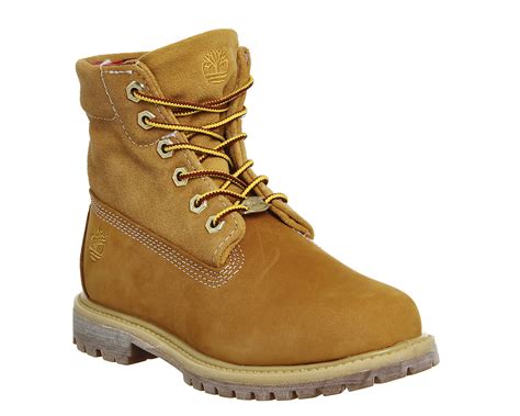 Womens Timberland Authentics Roll Top Wheat Tartan Nubuck Boots Ebay