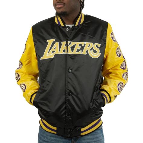 LA Lakers Champs 17 Patches Satin Jacket MLJ