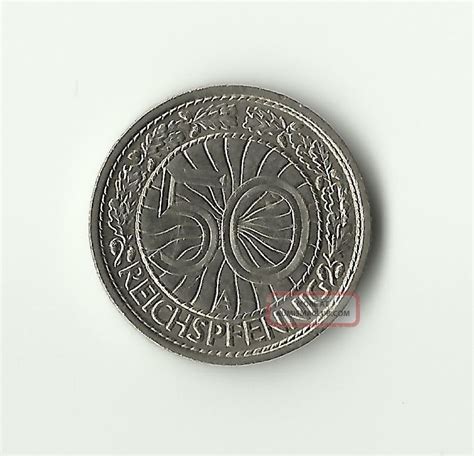 1928 A Germany Weimar 50 Reichspfennig Coin Au Km 49