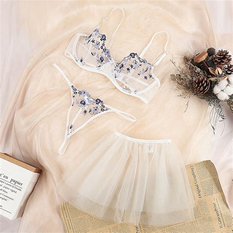 Double Strap Bralette Sexy Lengery Transparent Wholesale Underwear Sex Dress Bra And Panty Sets