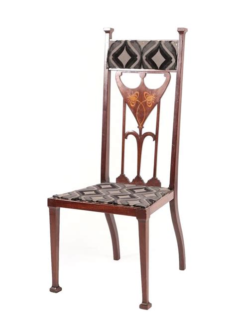 Lot 2223 An Art Nouveau Inlaid Mahogany Chair