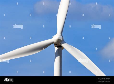 Closeup Photo Of A Windmill Rotor And Blades Great Wind Turbine