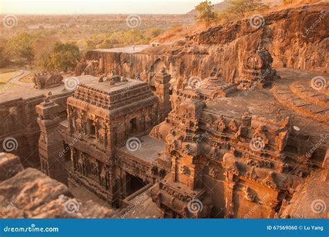 Sunset View of Kailasa Temple Complex from Above Stock Photo - Image of ...
