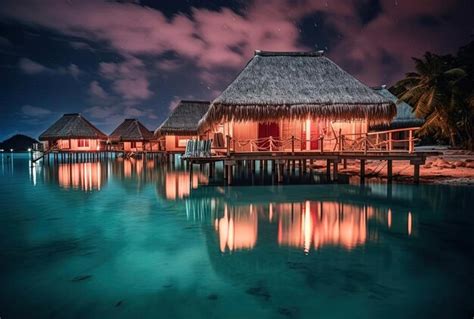 Premium Ai Image Beach Huts In The Water