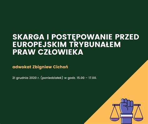 Szkolenie Online Skarga I Post Powanie Przed Europejskim Trybuna Em