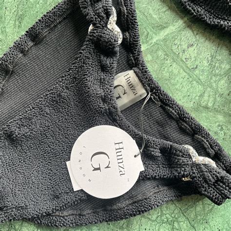 Nwt Hunza G Crinkle Heather Bikini Black With Depop