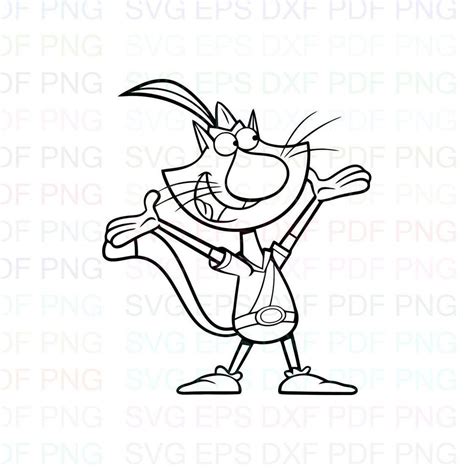 Nature Cat Esquema Svg Dxf Eps Pdf Png Cricut Archivo De Etsy M Xico