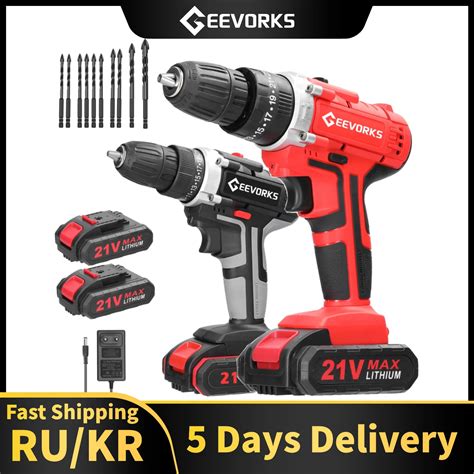 Электрический аккумуляторный шуруповерт Geevorks 21 в 3 в 1 | AliExpress