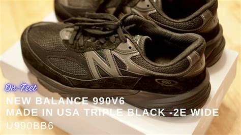 New Balance 990v6 Made In USA Triple Black 2E Wide U990BB6 YouTube