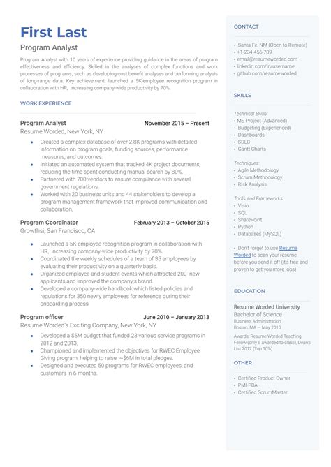 It Program Manager Resume Example For 2023 Resume Worded