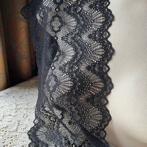 Black Stretch Lace Wide For Lingerie Garments Costumes Str Etsy