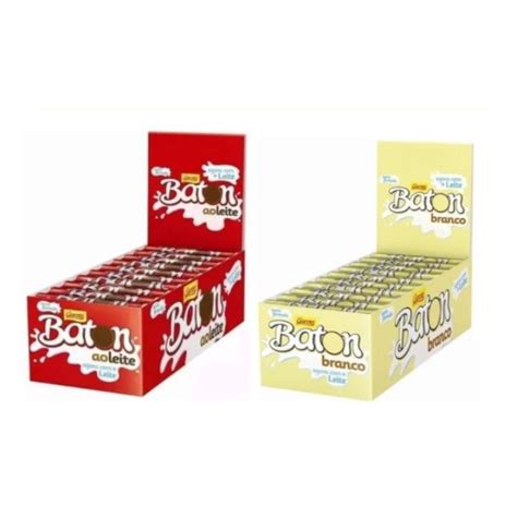 Chocolate Batom Garoto Ao Leite E Branco Unidades Shopee Brasil