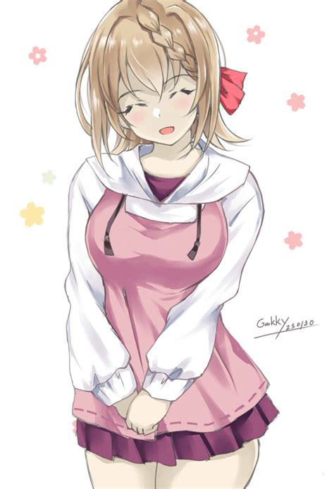 The Big ImageBoard TBIB Girl Apron Blonde Hair Braid Braided Bangs