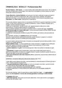 Riassunto Lezioni Criminologia Psicologia Cesena Docsity