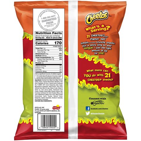 Cheetos Crunchy Flamin Hot Limon Cheese Oz Snacks Americanos