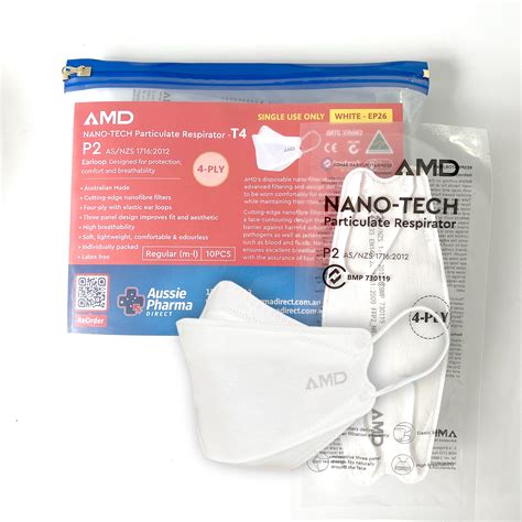 AMD P2 Respirator Australian Made 4-Layer Face Mask - Ear Loops
