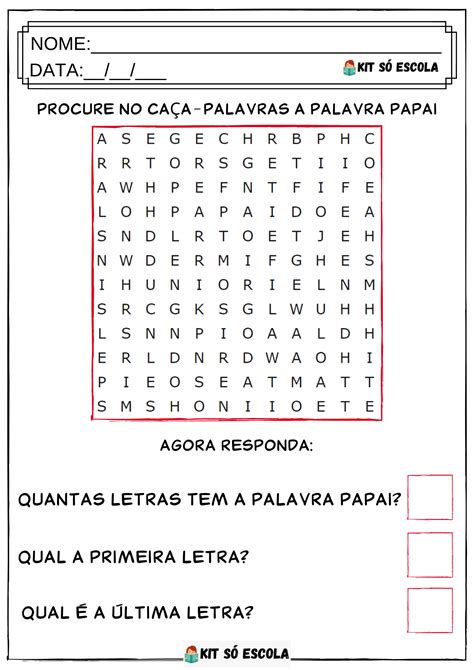 Caça Palavras Alfabetização 1º ao 3º ano fbautomatico