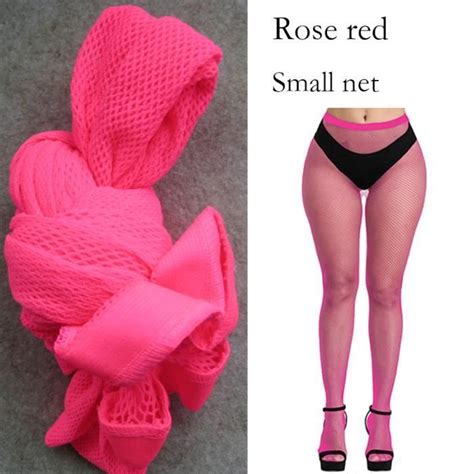 Petit Filet Rose Rouge Bas résille Sexy pour femmes collant en maille Nylon Lingerie bas de