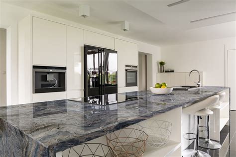 Blue Fusion Quartzite Kitchen Countertops Engineered Stone