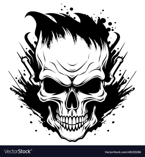 Skull Silhouette Royalty Free Vector Image Vectorstock