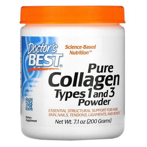 Коллаген тип 1 и 3, Collagen, Doctor's Best, порошок, 200 г - купить ...